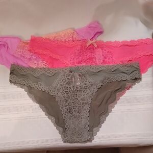 NWOT Lace Trim Women'sCheekini Panties - Pink, Purple, and Green